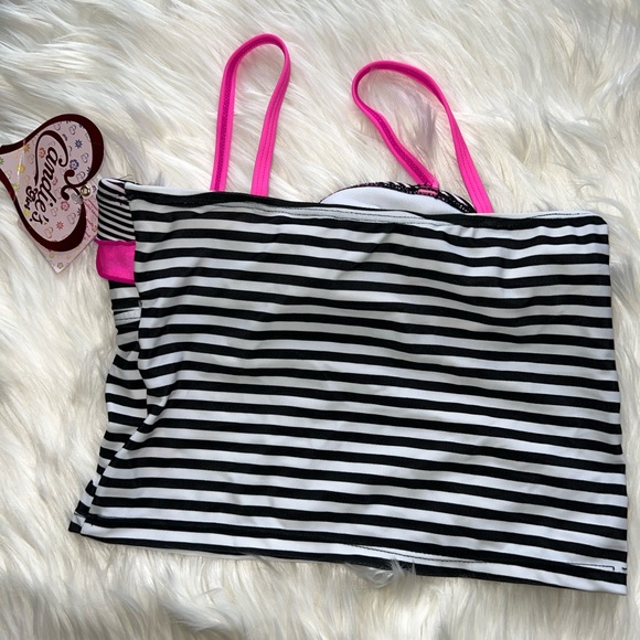 NWT Candie’s Girl swimsuit top only. Black/white/pink size 12 - Picture 3 of 5